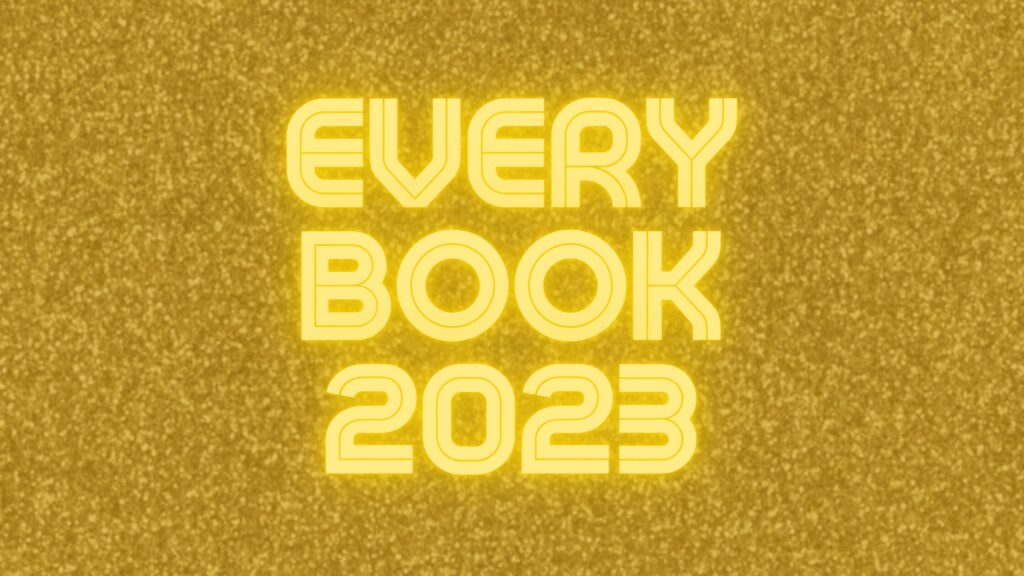 gold text, gold background: every book 2023